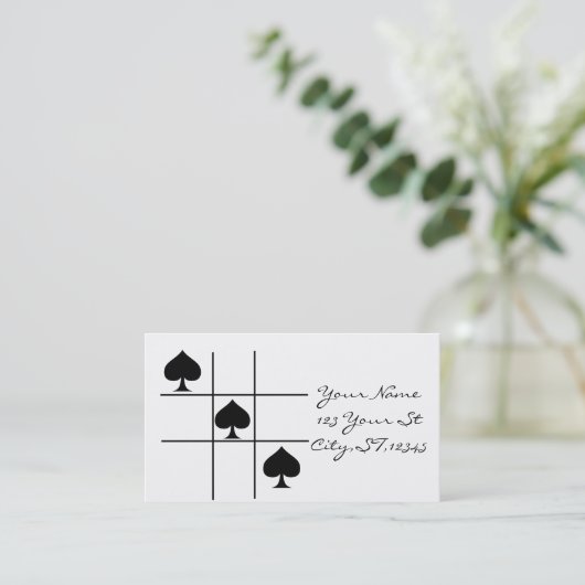 Schwarze Spades Tic Tac Toe Thunder_Cove Visitenkarte (Stehend Vorderseite)