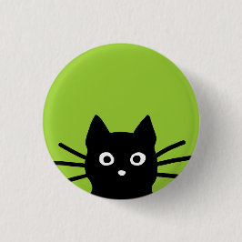 Schwarze spähende Katze Button