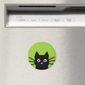Schwarze spähende Katze Magnet (In Situ (Geschirrspüler))