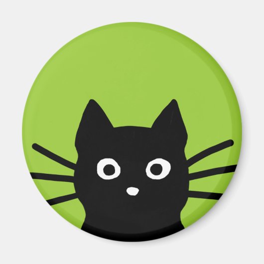 Schwarze spähende Katze Magnet (Vorne)