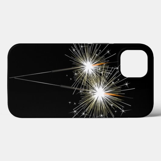 schwarze Sparkler Case-Mate iPhone Hülle (Rückseite (Horizontal))
