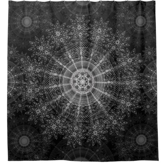 Schwarze Sparklorkunst Duschvorhang (Vorderseite)