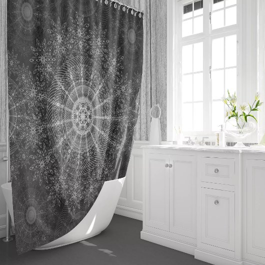 Schwarze Sparklorkunst Duschvorhang