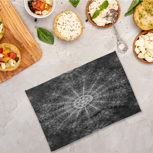 Schwarze Sparklorkunst Geschirrtuch