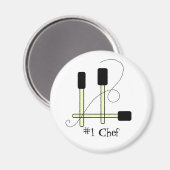 Schwarze Spatulas Magnet (Vorderseite/Rückseite)