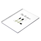 Schwarze Spatulas Notizblock (Linke Seite)