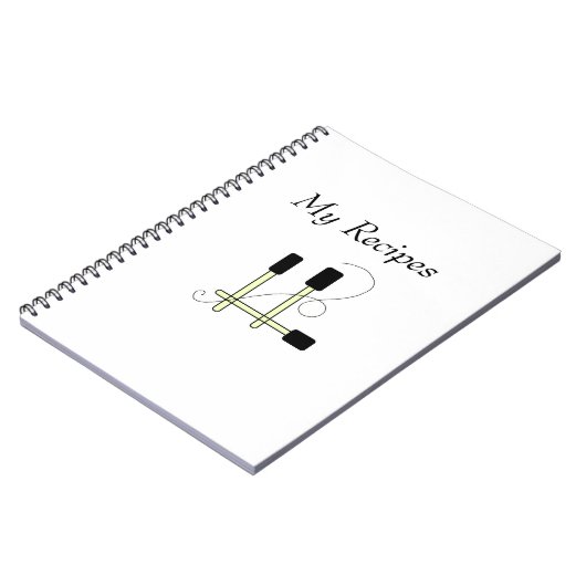 Schwarze Spatulas Notizblock (Linke Seite)