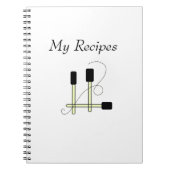 Schwarze Spatulas Notizblock (Vorderseite)