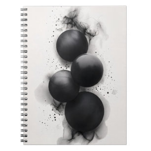 Schwarze Sphären Moderne Abstrakte Kunst Notizblock
