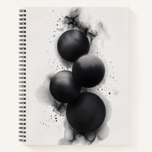 Schwarze Sphären Moderne Abstrakte Kunst Notizblock