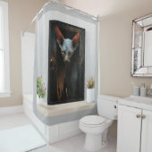 Schwarze Sphynx Duschvorhang (Beispiel)