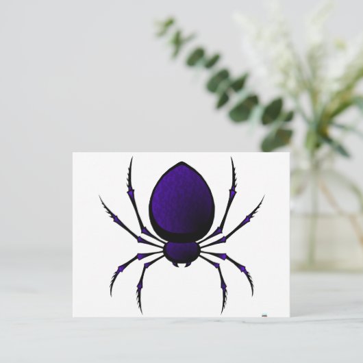 Schwarze Spider Postkarte (Stehend Vorderseite)