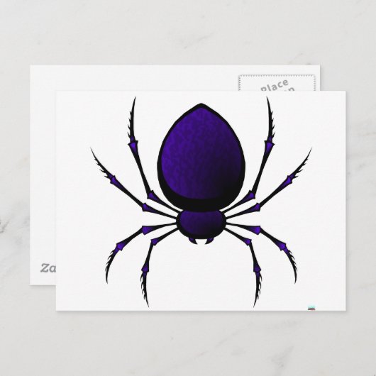 Schwarze Spider Postkarte (Vorne/Hinten)