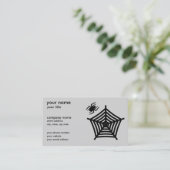 Schwarze Spider und Web-Silhouette Horizontal Visitenkarte (Stehend Vorderseite)