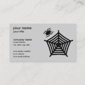 Schwarze Spider und Web-Silhouette Horizontal Visitenkarte (Vorderseite)