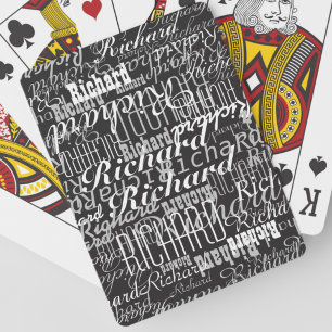 Schwarze Spielkarten mit einem Muster des individu