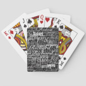 Schwarze Spielkarten mit einem Muster des individu (Rückseite)