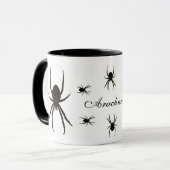Schwarze Spinne, Arachnide Tasse (Vorderseite Links)