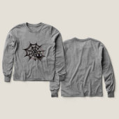 Schwarze Spinne auf Web Halloween (Design Vorder- & Rückseite)