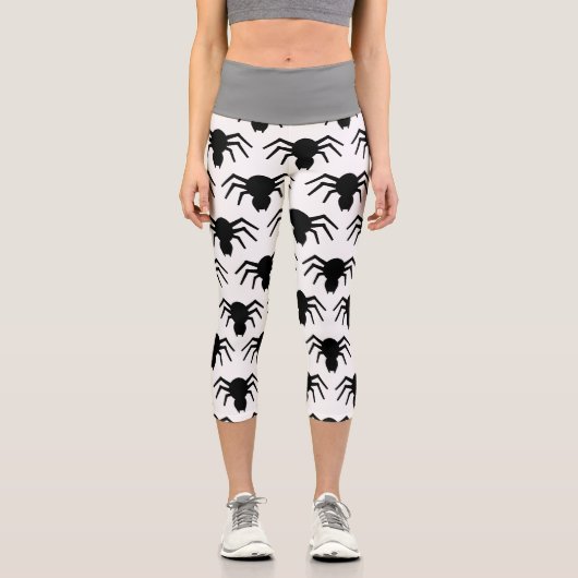 Schwarze Spinne Capri Leggings (Vorderseite)