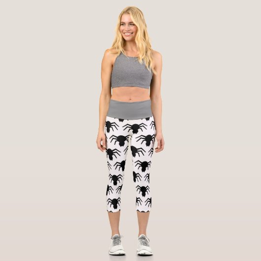 Schwarze Spinne Capri Leggings (Vorderseite)