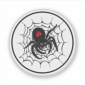 Schwarze Spinne im Web Aufkleber (Vorderseite)