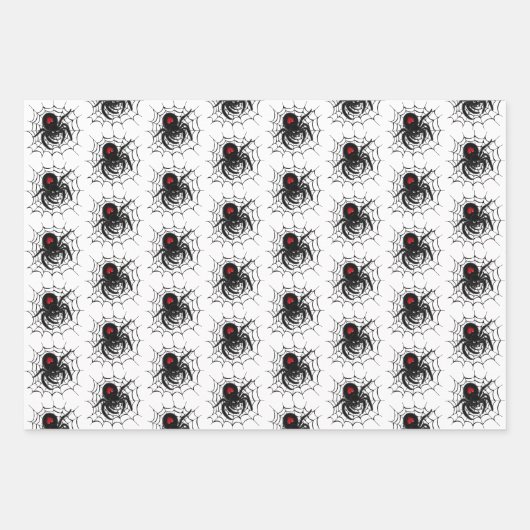 Schwarze Spinne im Web Geschenkpapier Set (Vorderseite 3)