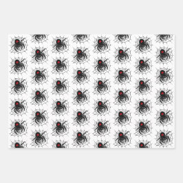 Schwarze Spinne im Web Geschenkpapier Set