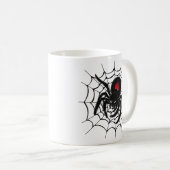 Schwarze Spinne im Web Kaffeetasse (VorderseiteRechts)