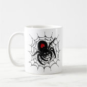Schwarze Spinne im Web Kaffeetasse (Links)