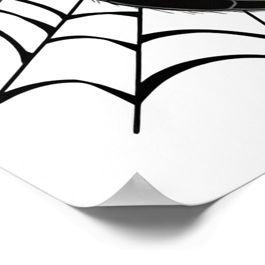 Schwarze Spinne im Web Poster (Ecke)