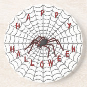Schwarze Spinne im Web-Untersetzer Getränkeuntersetzer (Vorne)