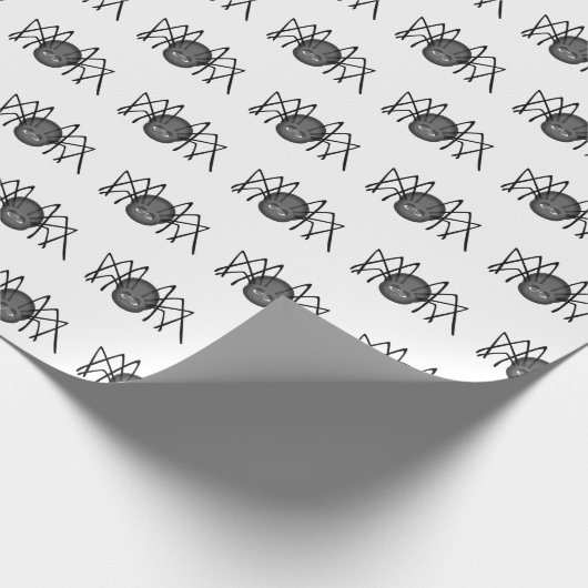 Schwarze Spinnen auf Weiß Geschenkpapier (Ecke)