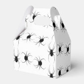 Schwarze Spinnen auf Weiß Geschenkschachtel (Rückseite)