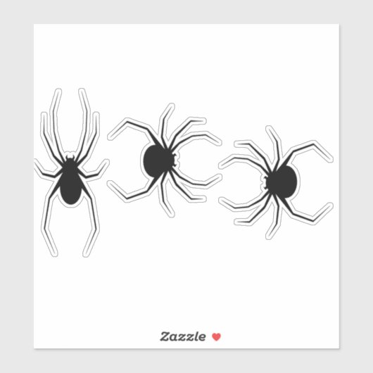 Schwarze Spinnen Aufkleber (Blatt)