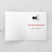 Schwarze Spinnen-Foto-Gruß-Karte Karte (Innenseite)