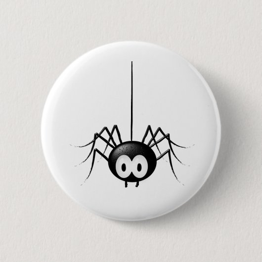 Schwarze Spinnen-niedliches Halloween-Geschenk Button (Vorderseite)
