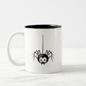 Schwarze Spinnen-niedliches Halloween-Geschenk Zweifarbige Tasse (Links)