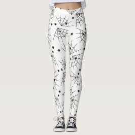 Schwarze Spinnen und Spinnennetze Halloween-Leggin Leggings