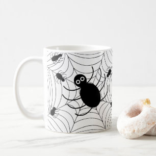 Schwarze Spinnennetz Halloween-Dekoration Kaffeetasse