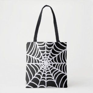 Schwarze Spinnennetz Happy Halloween  Tasche