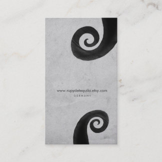 Schwarze Spirale abgenutzte handgefertigte Visiten Visitenkarte