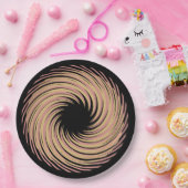 schwarze Spirale Pappteller (Party)