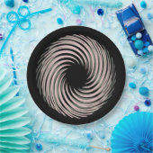 schwarze Spirale Pappteller (Party)