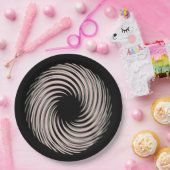 schwarze Spirale Pappteller (Party)