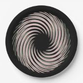schwarze Spirale Pappteller (Vorderseite)
