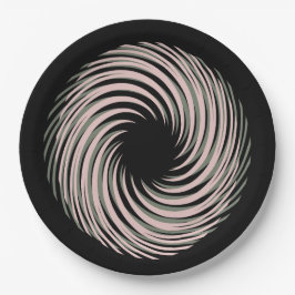 schwarze Spirale Pappteller