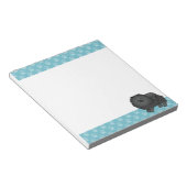 Schwarze Spitz-Hunde-Illustration und blaue Grenze Notizblock (angewinkelt)