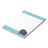 Schwarze Spitz-Hunde-Illustration und blaue Grenze Notizblock (Rotiert)