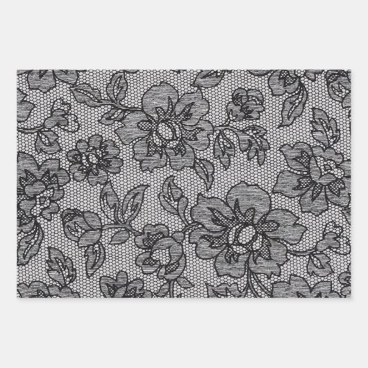 Schwarze Spitze 1 Geschenkpapier Set (Vorderseite 3)